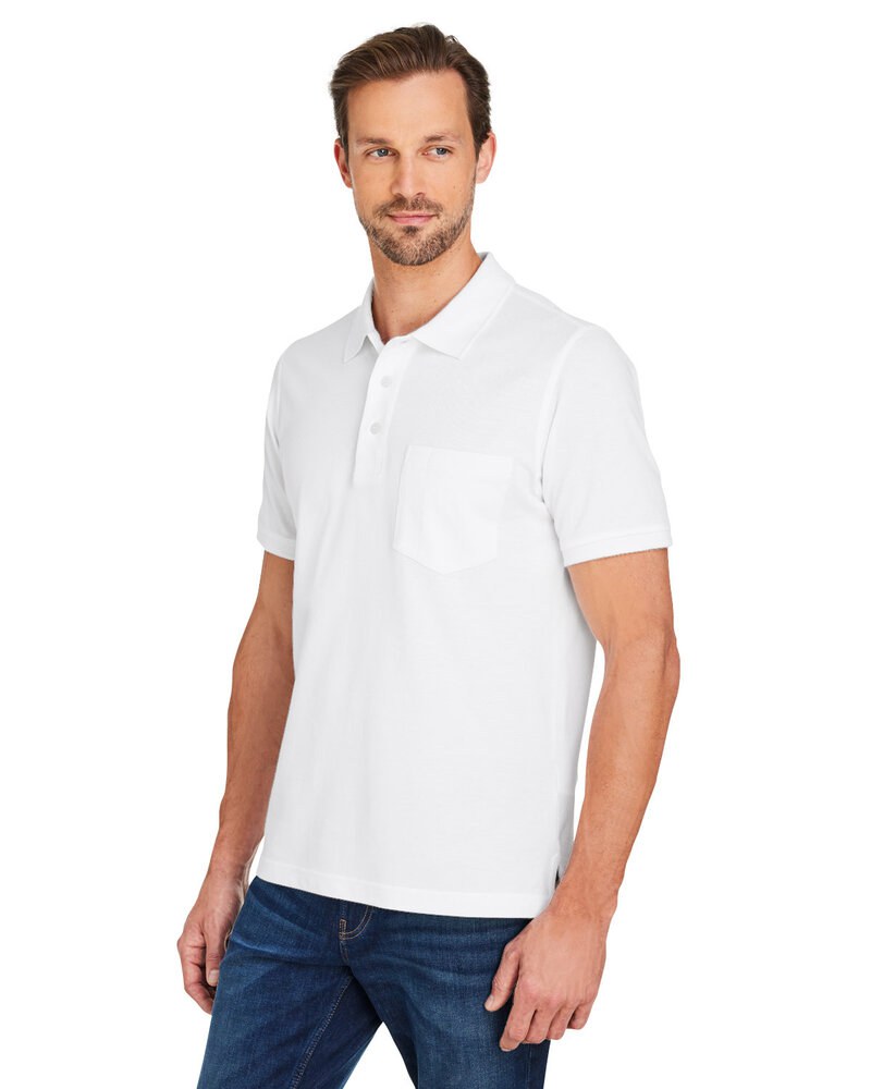 Harriton M205P - Men's Valiant Cotton Snag Protect Pocket Polo