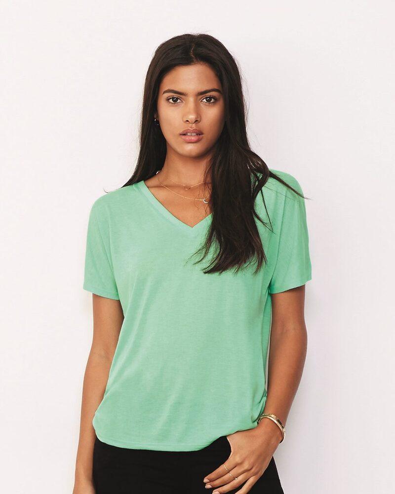 Bella+Canvas 8815 - Ladies' Flowy V-Neck Drop-Sleeve Tee