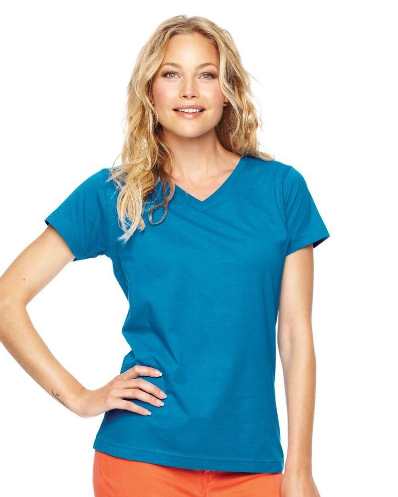 LAT 3507 - Ladies' Fine Jersey V-NeckT-Shirt