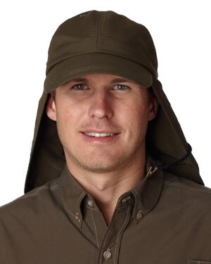 Adams EOM101 - 6-Panel UV Low-Profile Cap with Elongated Bill and Neck Cape