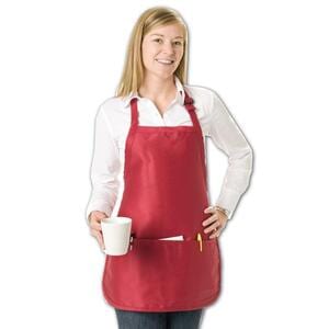 Q-Tees Q4250 - Medium Length Apron with 3 Compartment Pouch