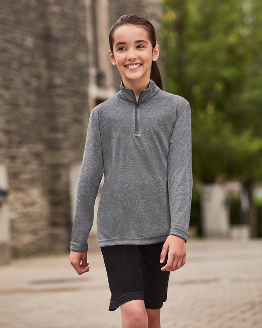 Team 365 TT31HY - Youth Zone Sonic Heather Performance Quarter-Zip