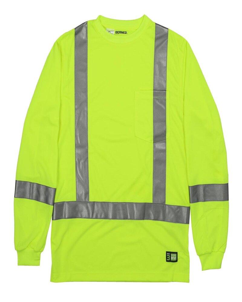 Berne HVK013T - Men's Tall Hi-Vis Class 3 Performance Long Sleeve T-Shirt