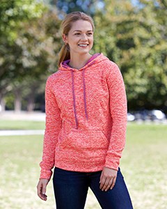 J. America JA8616 - Ladies Cosmic Contrast Fleece Hooded Sweatshirt