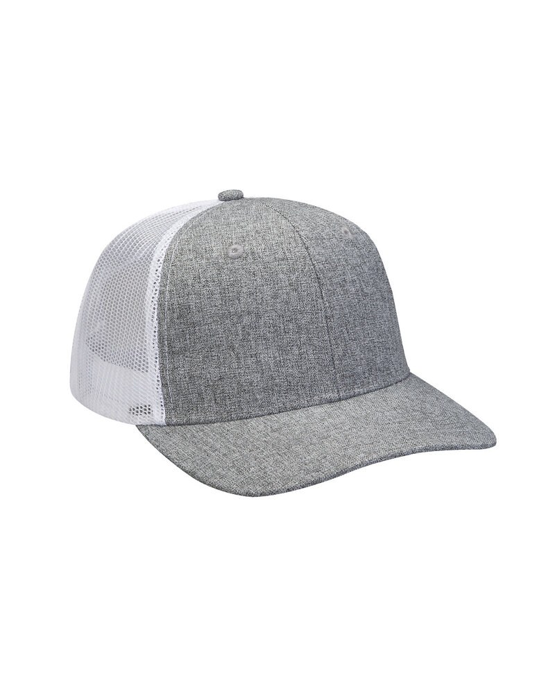 Adams PV102 - Heather Woven/Soft Mesh Trucker Cap