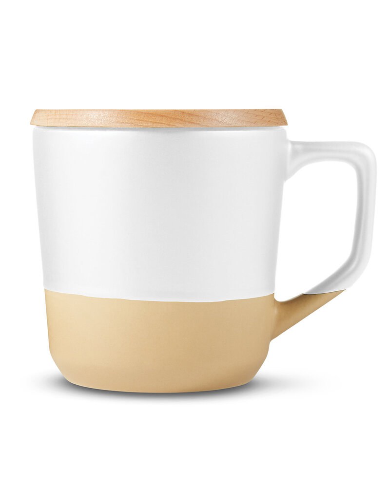 Prime Line CM116 - 16.5oz Boston Ceramic Mug With Wood Lid