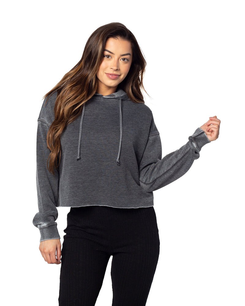 chicka-d 450CK - Ladies Burnout Campus Hooded Sweatshirt